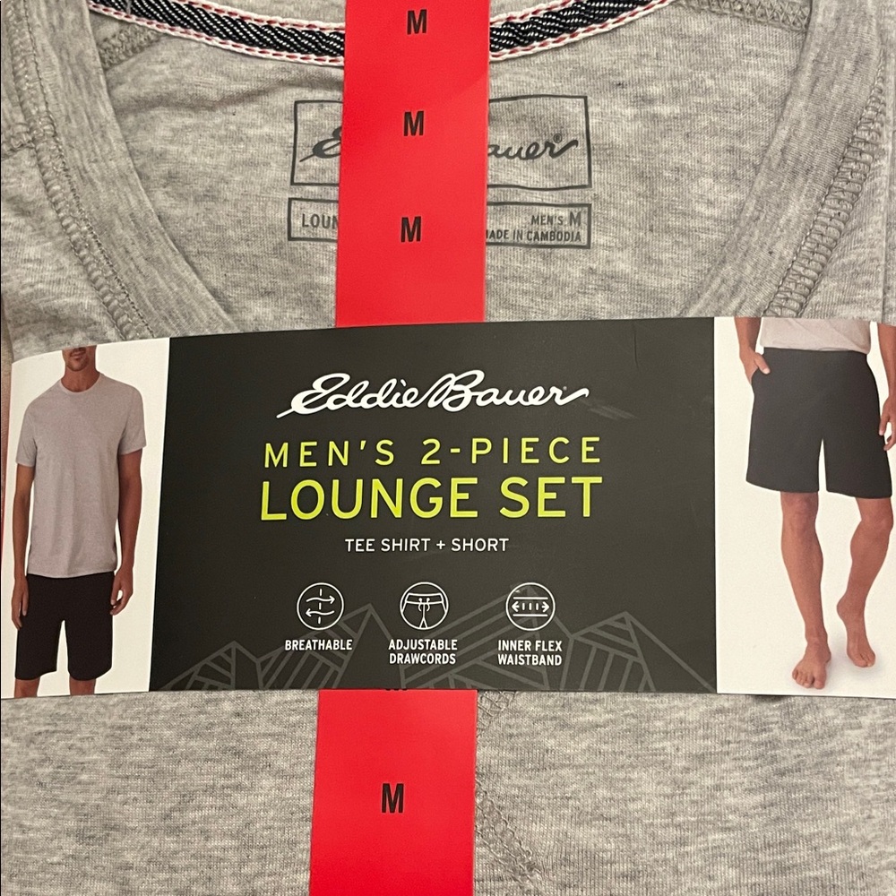 NWT- Eddie Bauer Men's Gray 2 piece Lounge Set